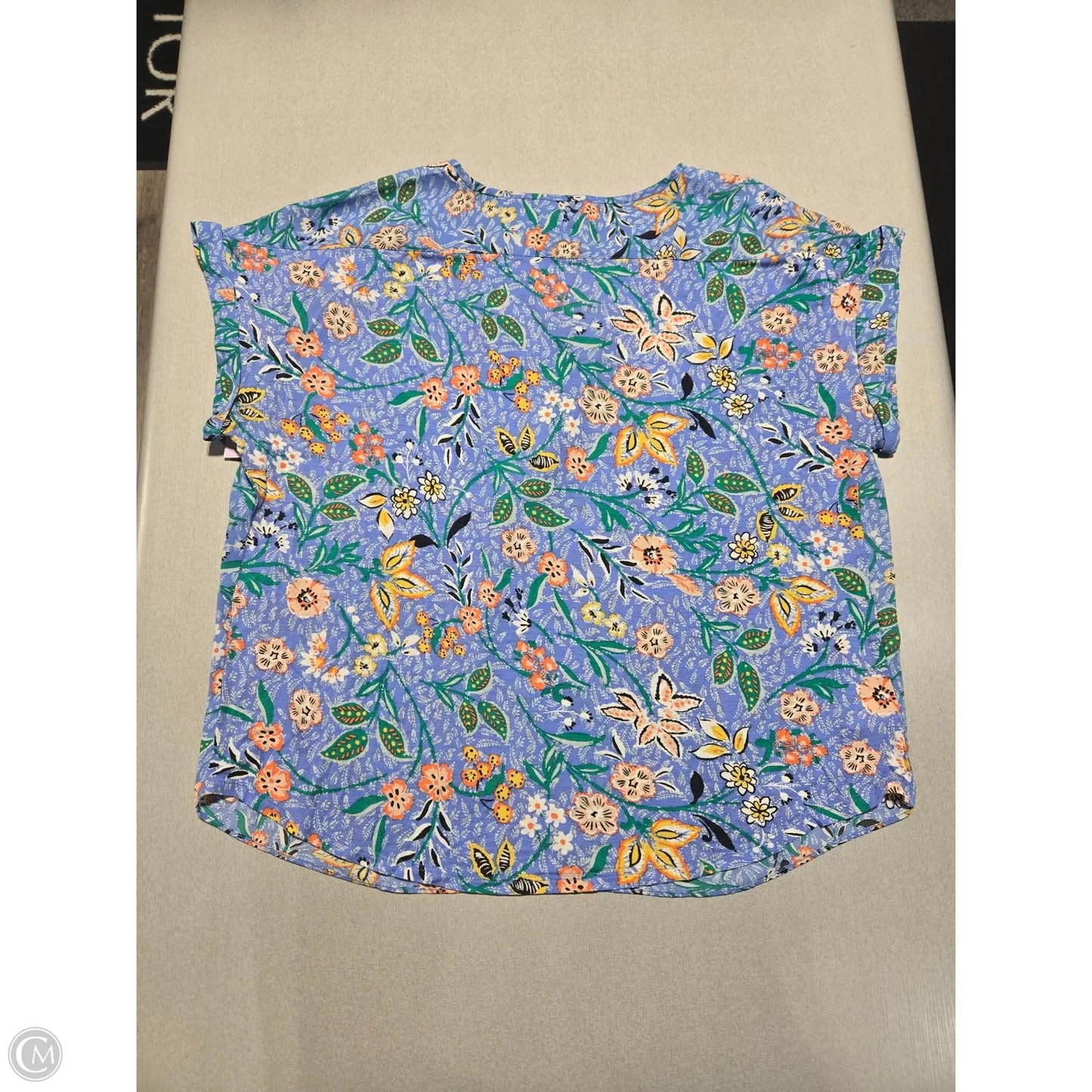 Top Short Sleeve By Loft In Blue, Size: Xl