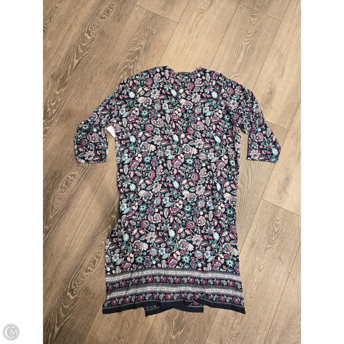 Cardigan By Loft In Floral Print, Size: L