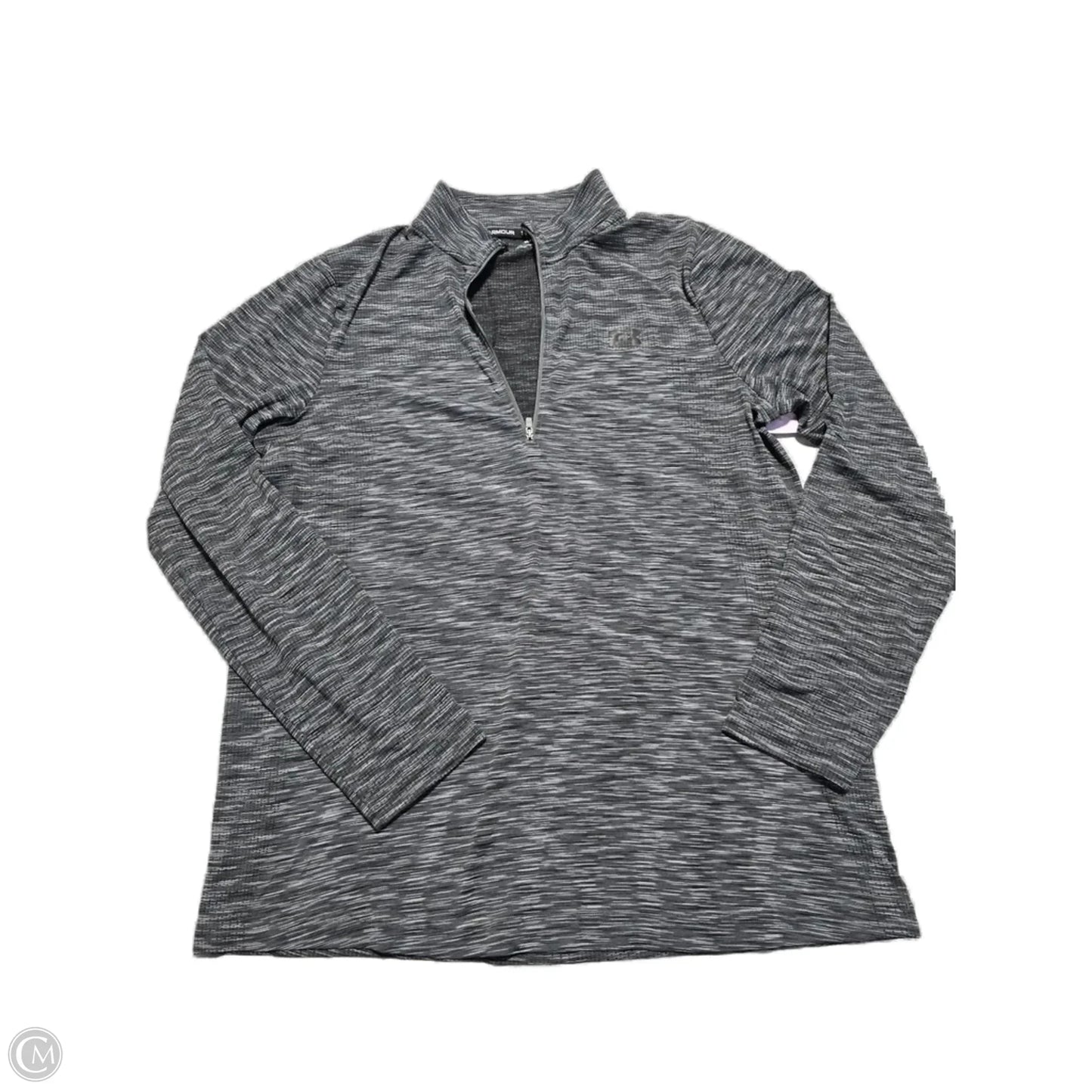 Athletic Top Long Sleeve Collar By Under Armour In Grey, Size: Xl