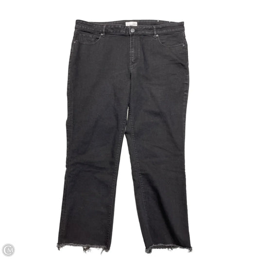 Jeans Cropped By Loft In Black Denim, Size: 18