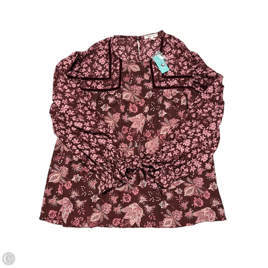 Top Long Sleeve By Maurices In Maroon, Size: Xl