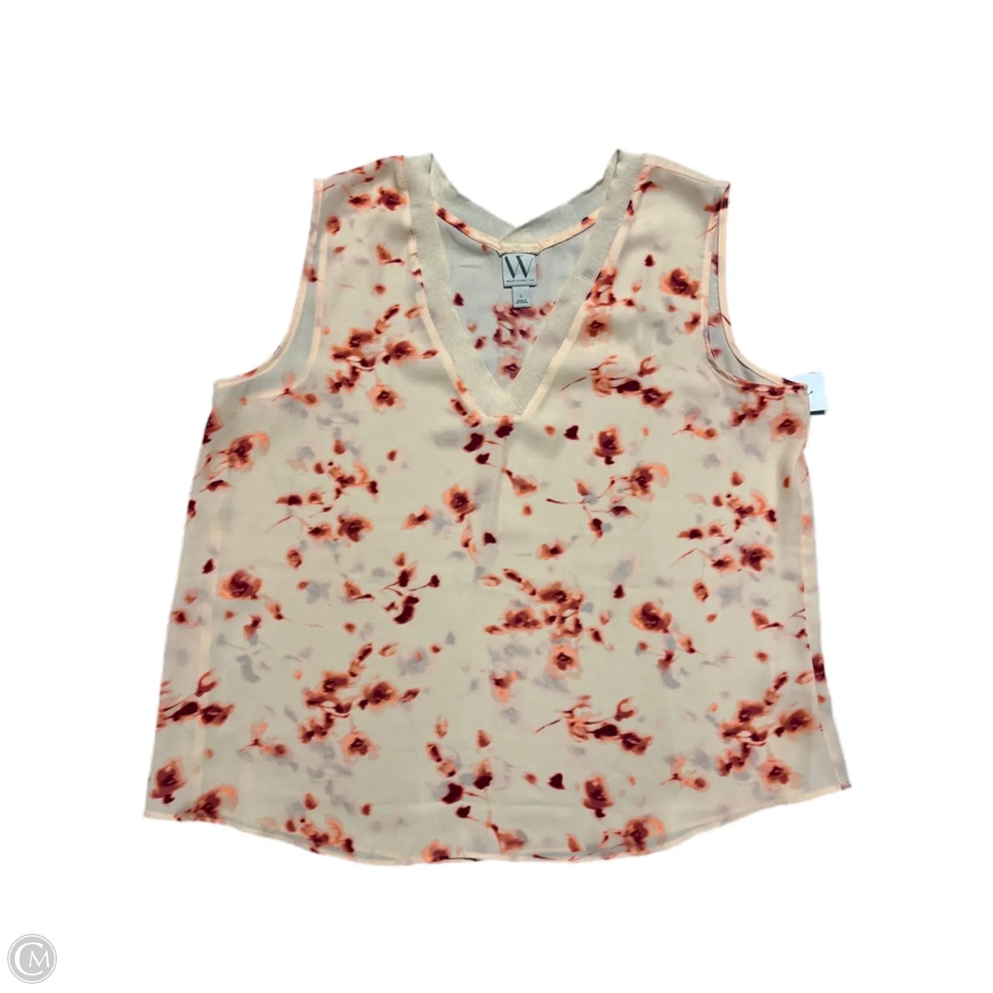 Tank Top By Worthington In Peach, Size: L