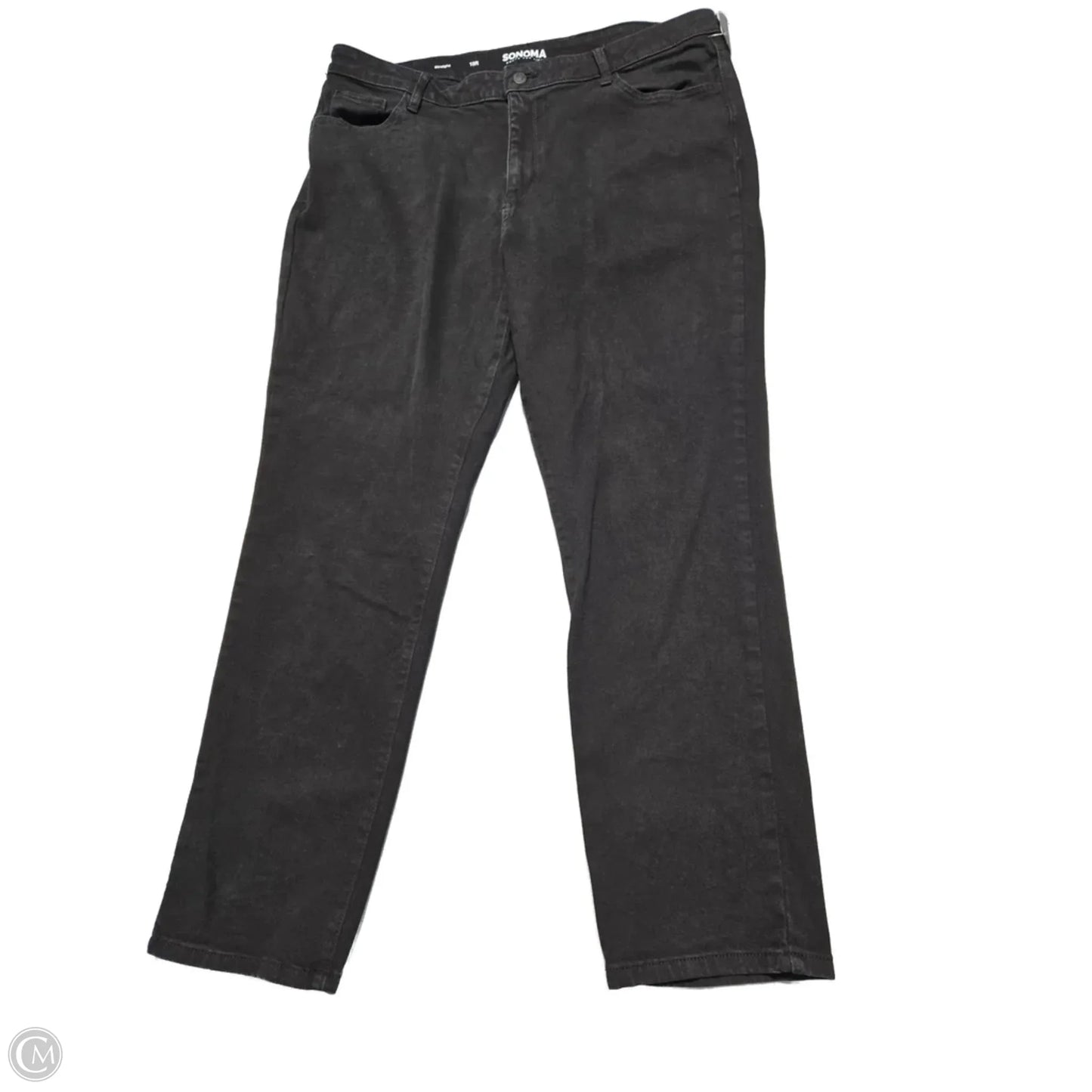 Jeans Straight By Sonoma In Black Denim, Size: 18