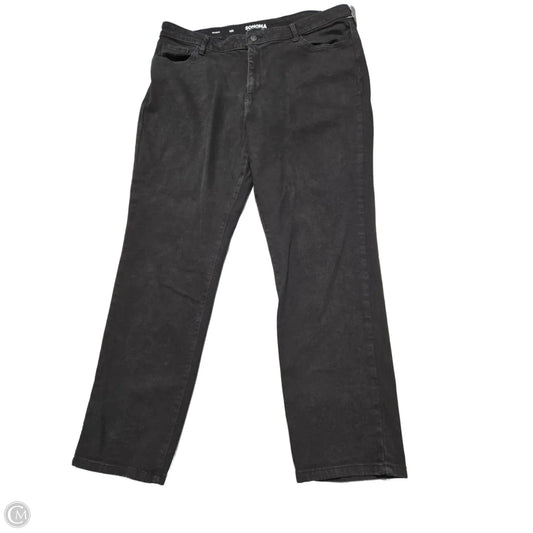 Jeans Straight By Sonoma In Black Denim, Size: 18