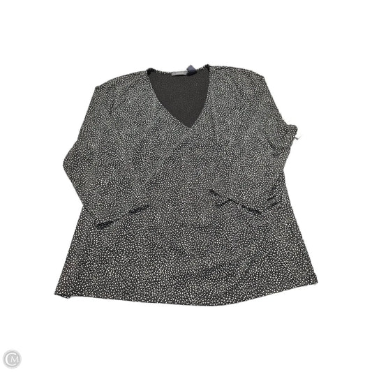 Top Long Sleeve By Liz Claiborne In Polkadot Pattern, Size: 3x