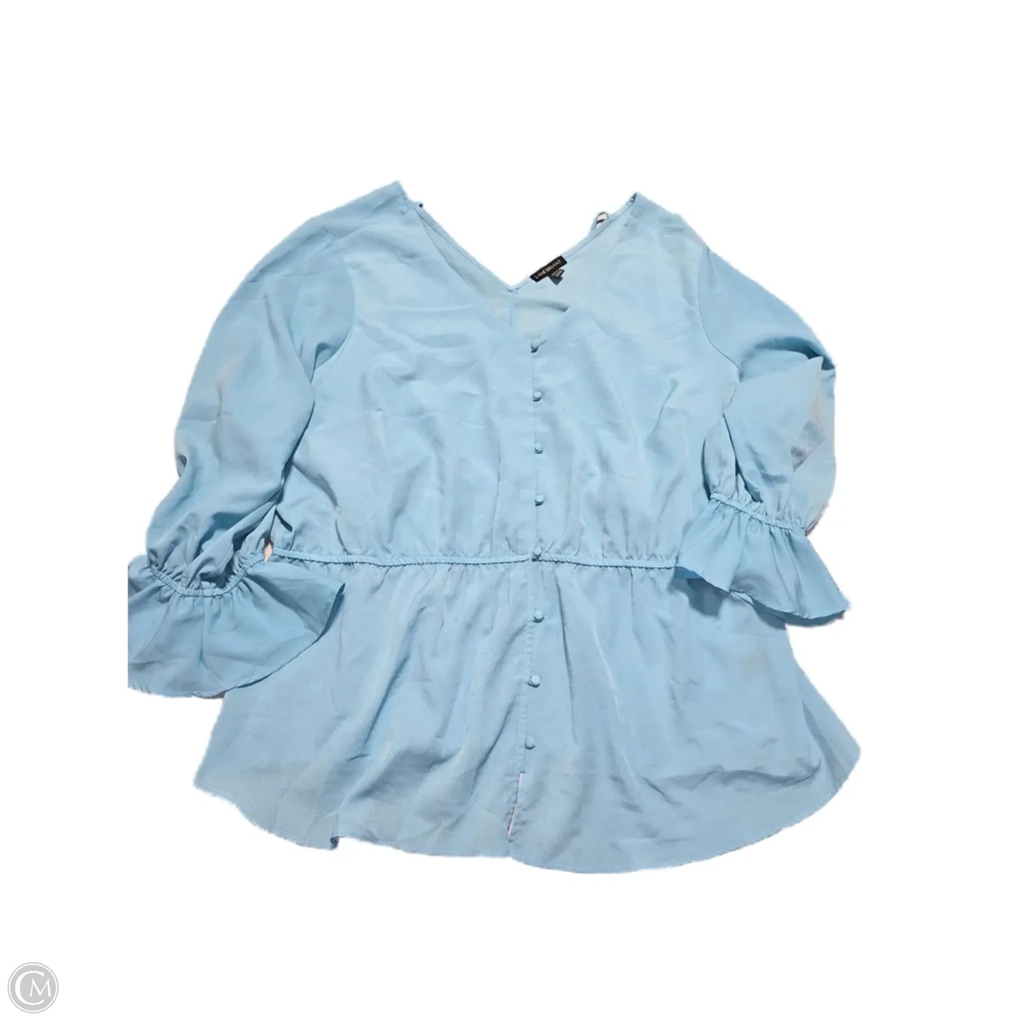 Top Short Sleeve By Lane Bryant In Blue, Size: 1x