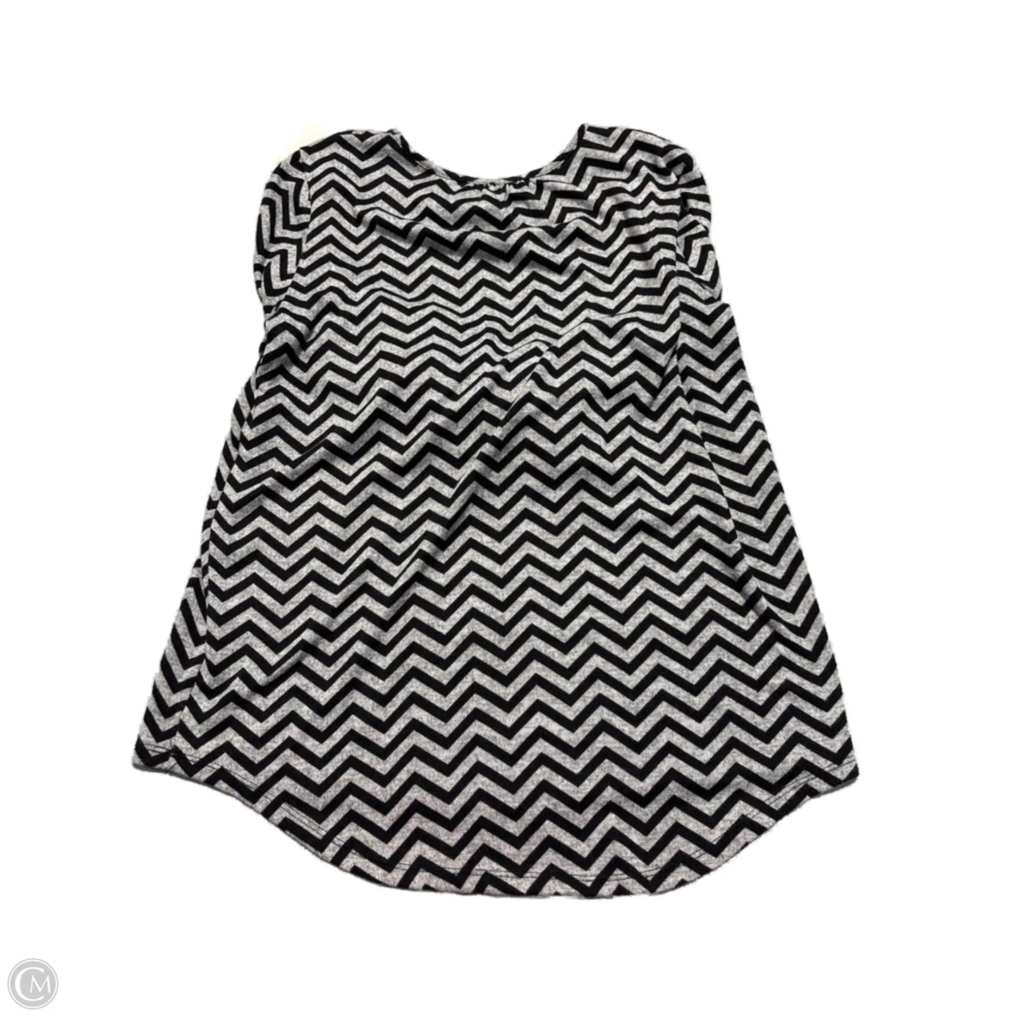 Top 3/4 Sleeve By Tacera In Black & Grey, Size: M