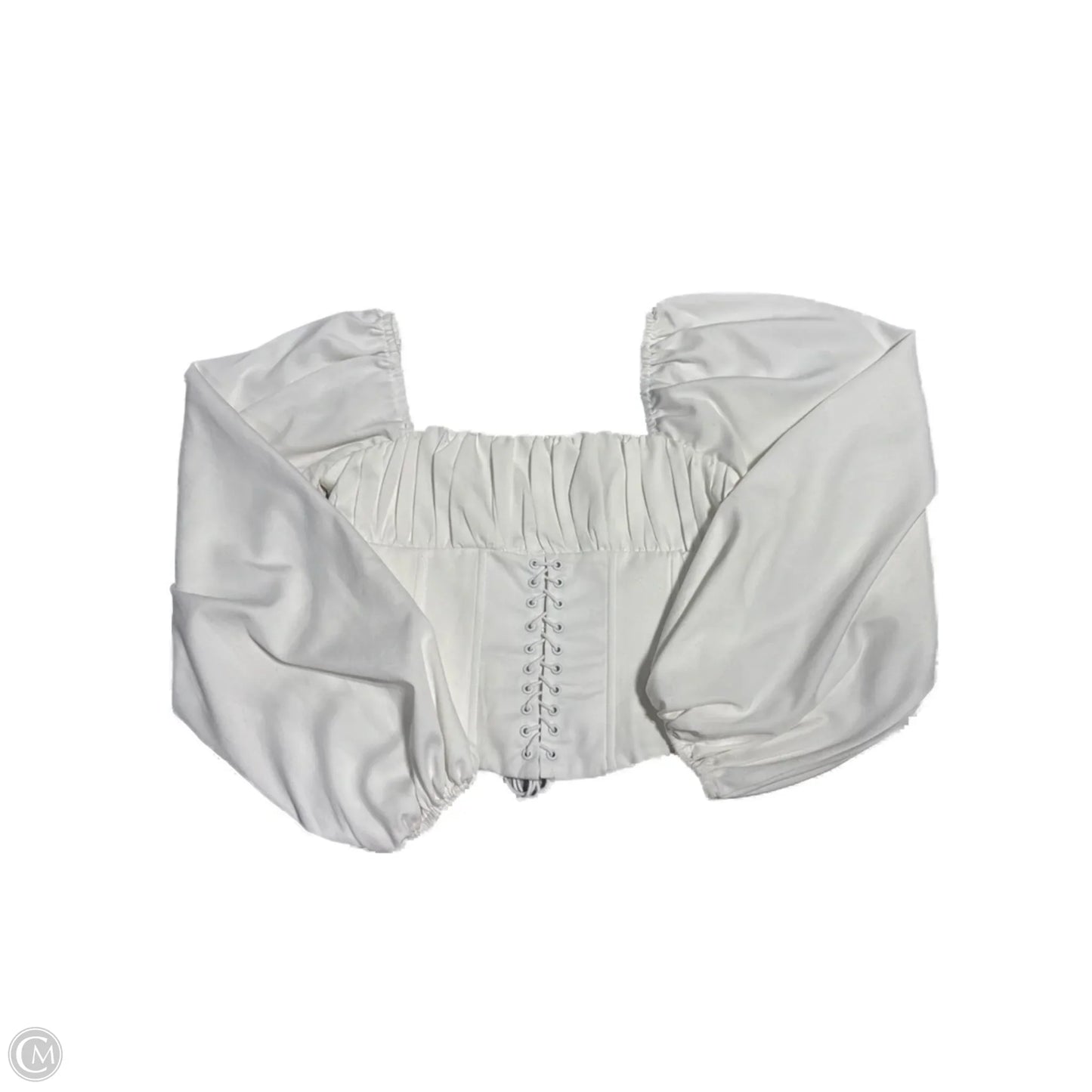 Top Long Sleeve By Cme In White, Size: S