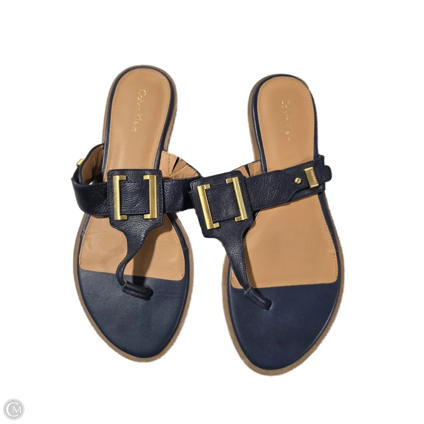 Sandals Flats By Calvin Klein In Navy, Size: 8.5