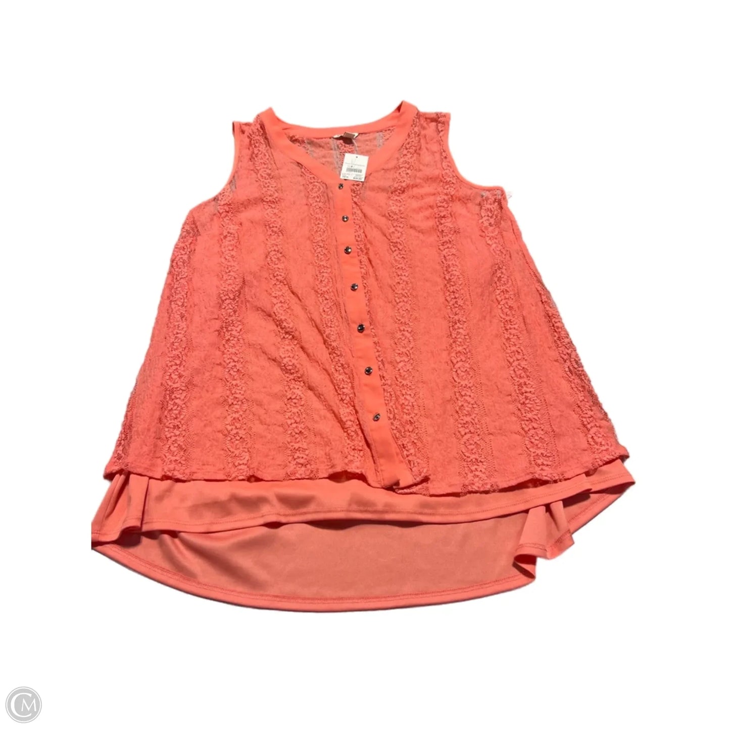 Tank Top By Cato In Coral, Size: Xl