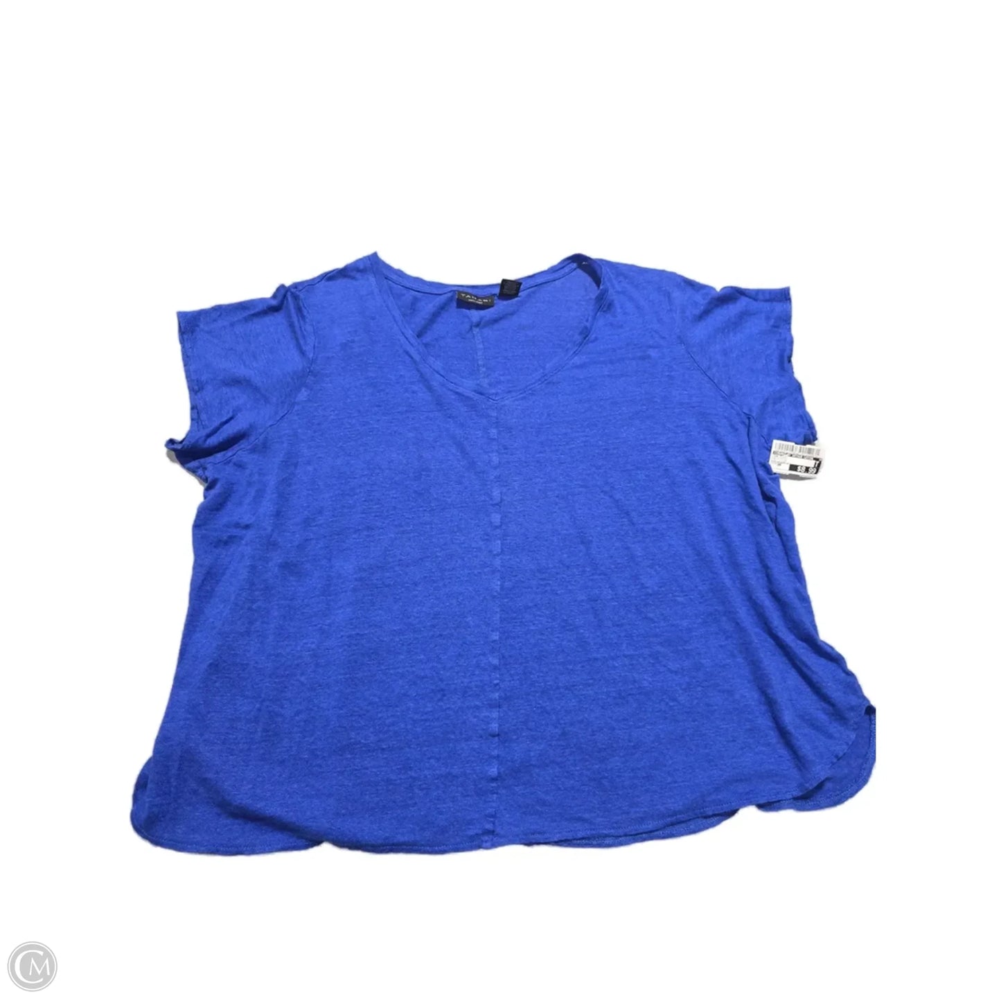 Top Short Sleeve By Tahari By Arthur Levine In Blue, Size: 3x