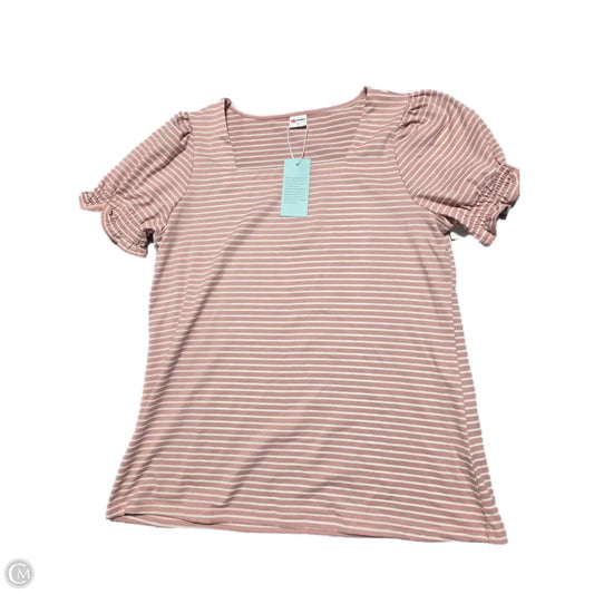 Top Short Sleeve Basic By Cmf In Striped Pattern, Size: L