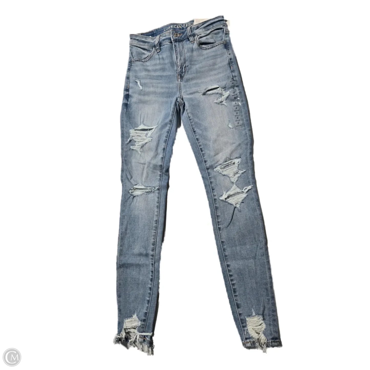 Jeans Skinny By American Eagle In Blue Denim, Size: 2