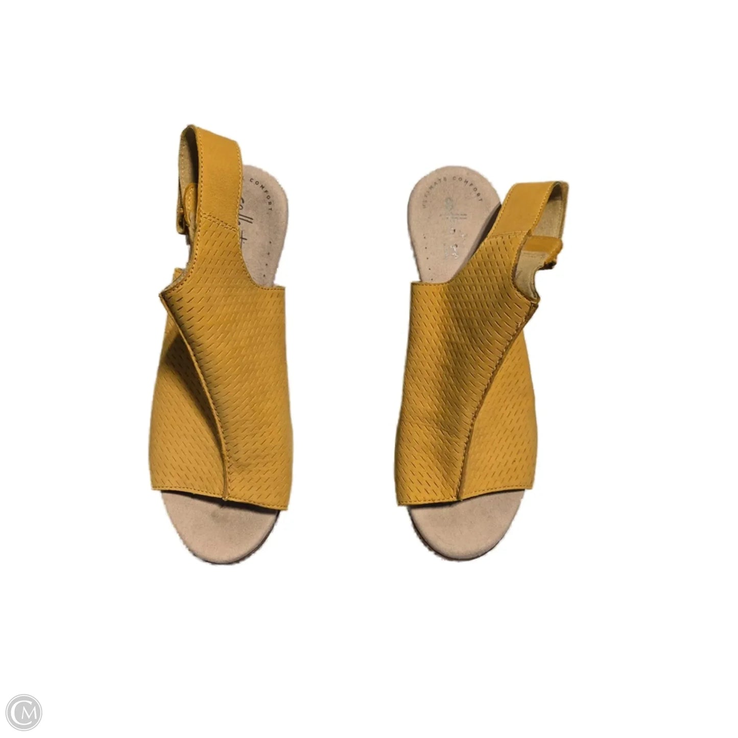 Sandals Heels Block By Clarks In Yellow, Size: 8.5