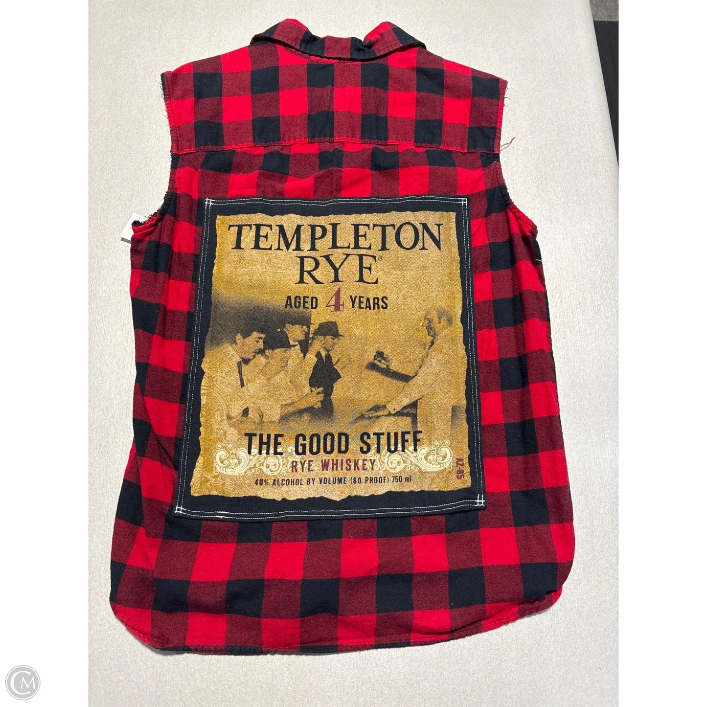 Top Sleeveless By Cme In Plaid Pattern, Size: S