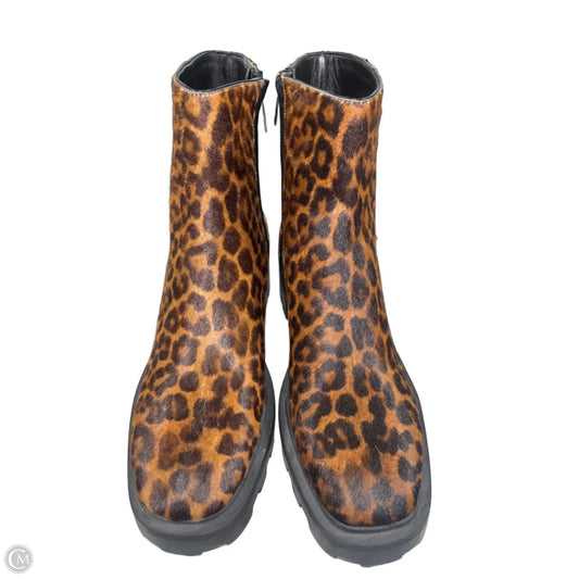 Boots Luxury Designer By Jimmy Choo In Animal Print, Size: 8.5