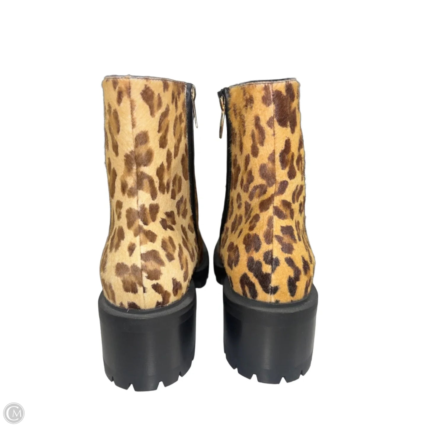 Boots Luxury Designer By Jimmy Choo In Animal Print, Size: 8.5