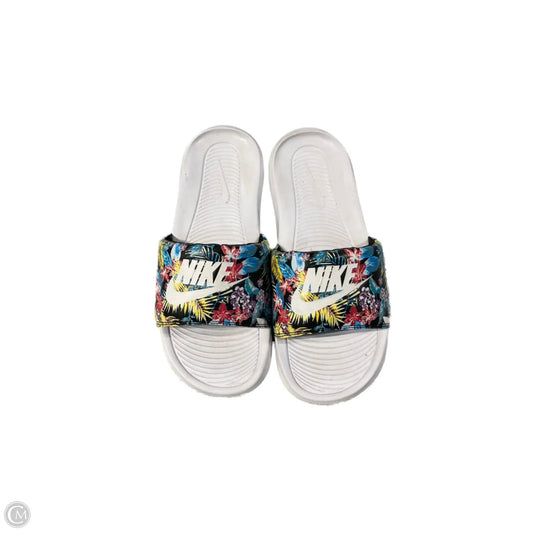 Sandals Flip Flops By Nike In Floral Print, Size: 10