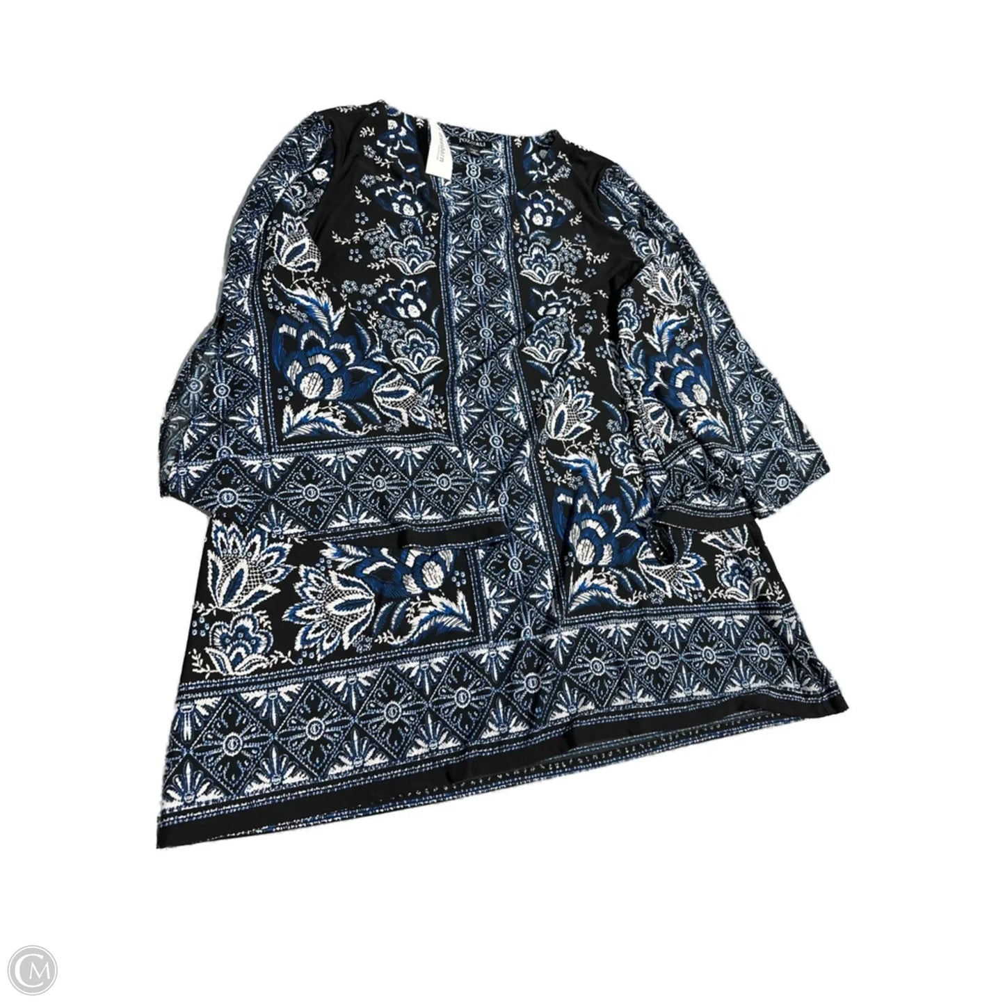 Top Long Sleeve By Dressbarn In Black & Blue, Size: 1x