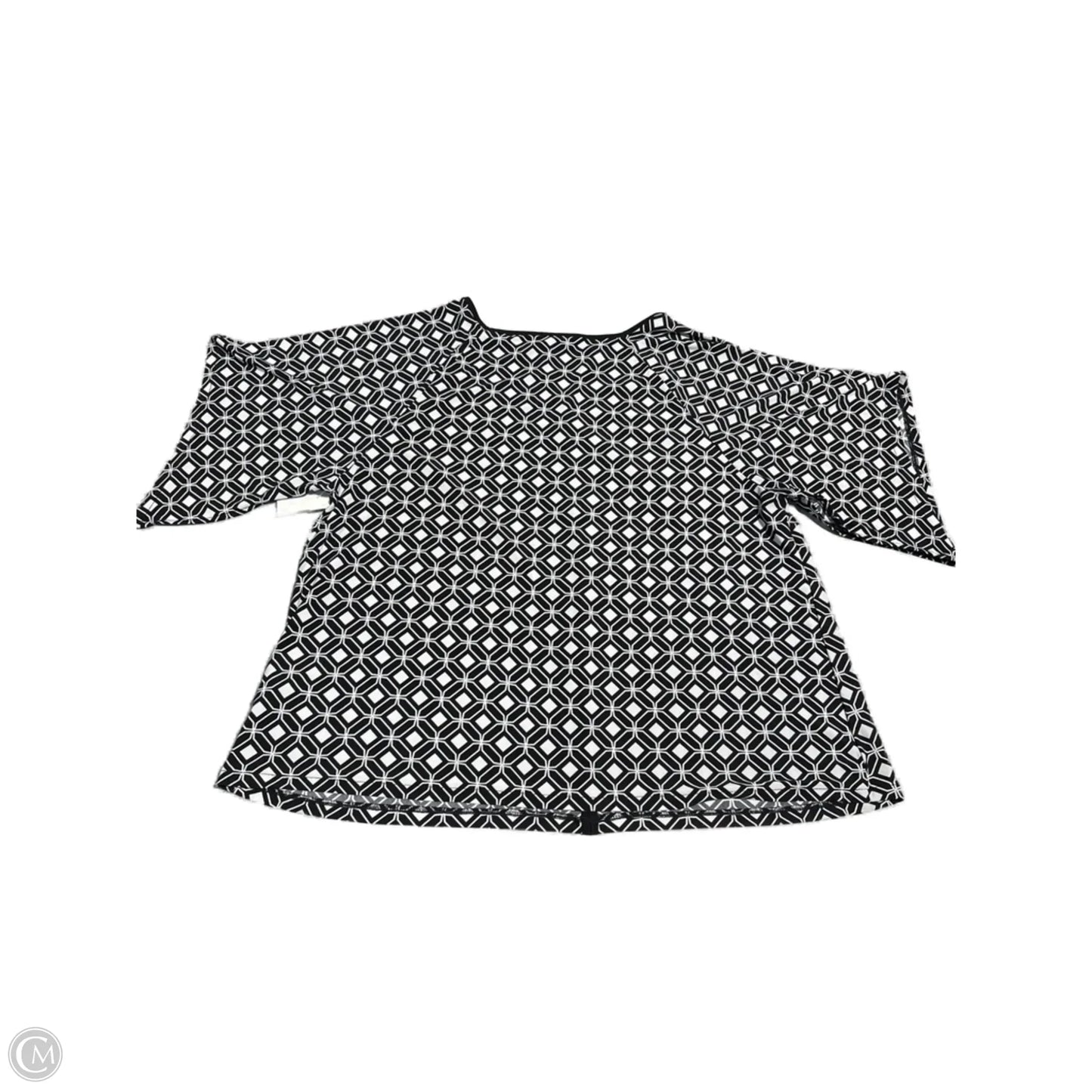 Top 3/4 Sleeve By Roz And Ali In Black & White, Size: 1x