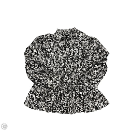 Top Long Sleeve By Who What Wear In Black & White, Size: Xl