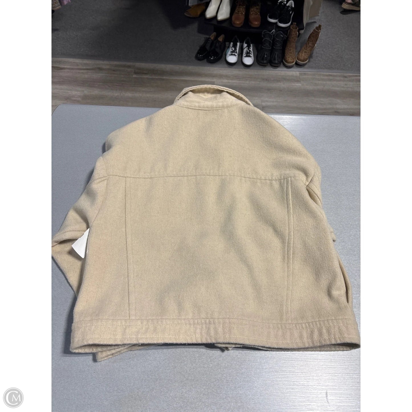 Jacket Shirt By Time And Tru In Tan, Size: S