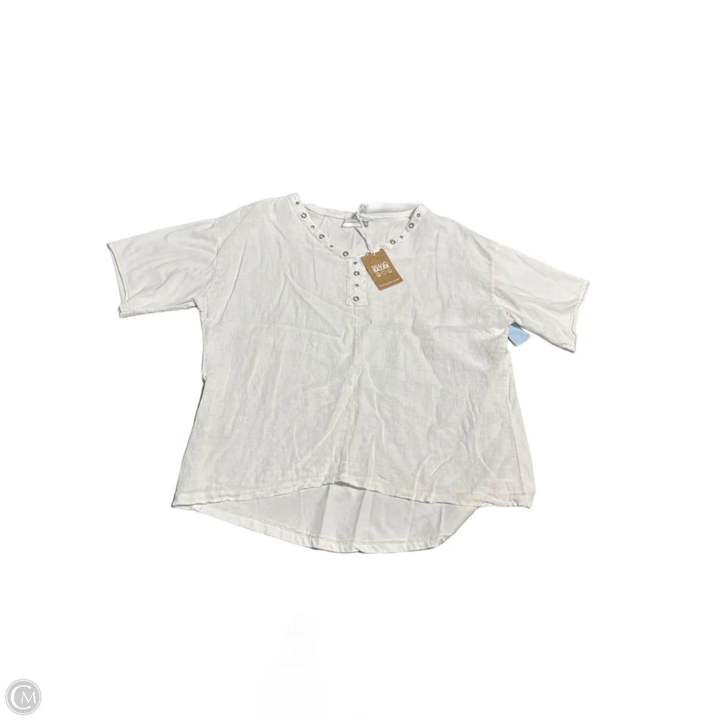 Top Short Sleeve By Cmb In White, Size: L
