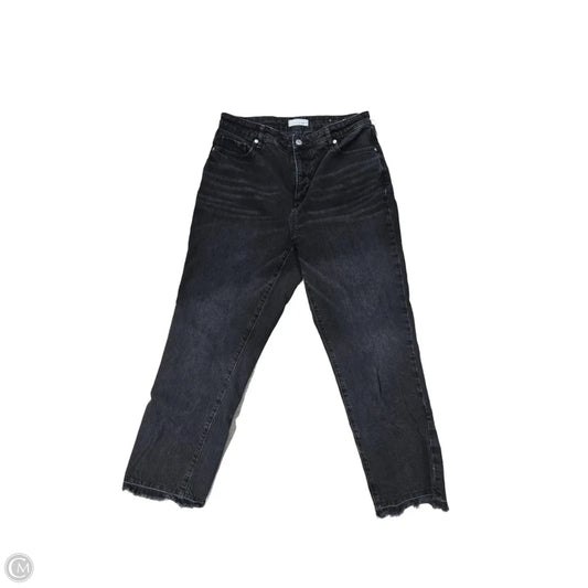 Jeans Straight By Loft In Black Denim, Size: 8