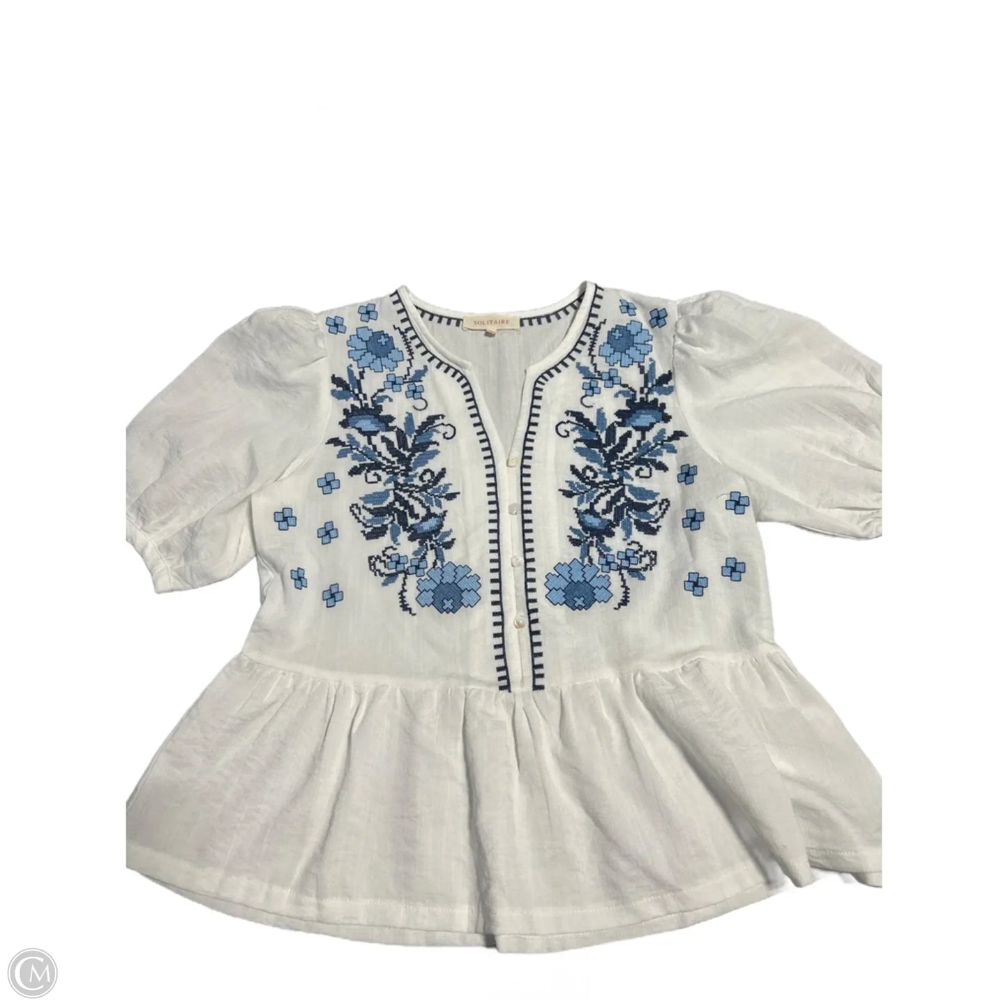 Top Short Sleeve By Solitaire In White, Size: S