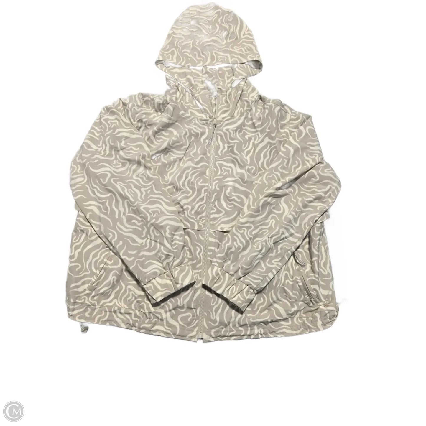 Top 2pc Long Sleeve By Lou And Grey In Tan & White, Size: Xxl