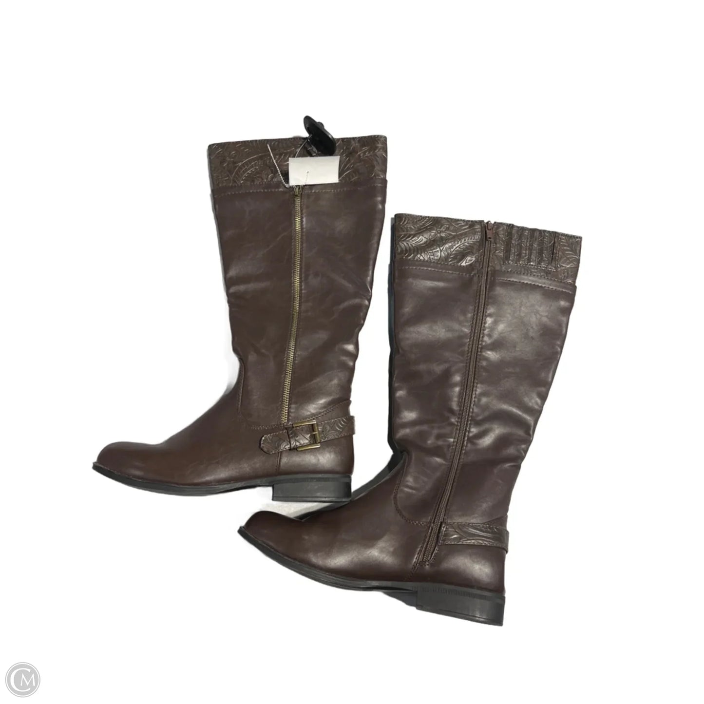 Boots Knee Flats By Cmf In Brown, Size: 9