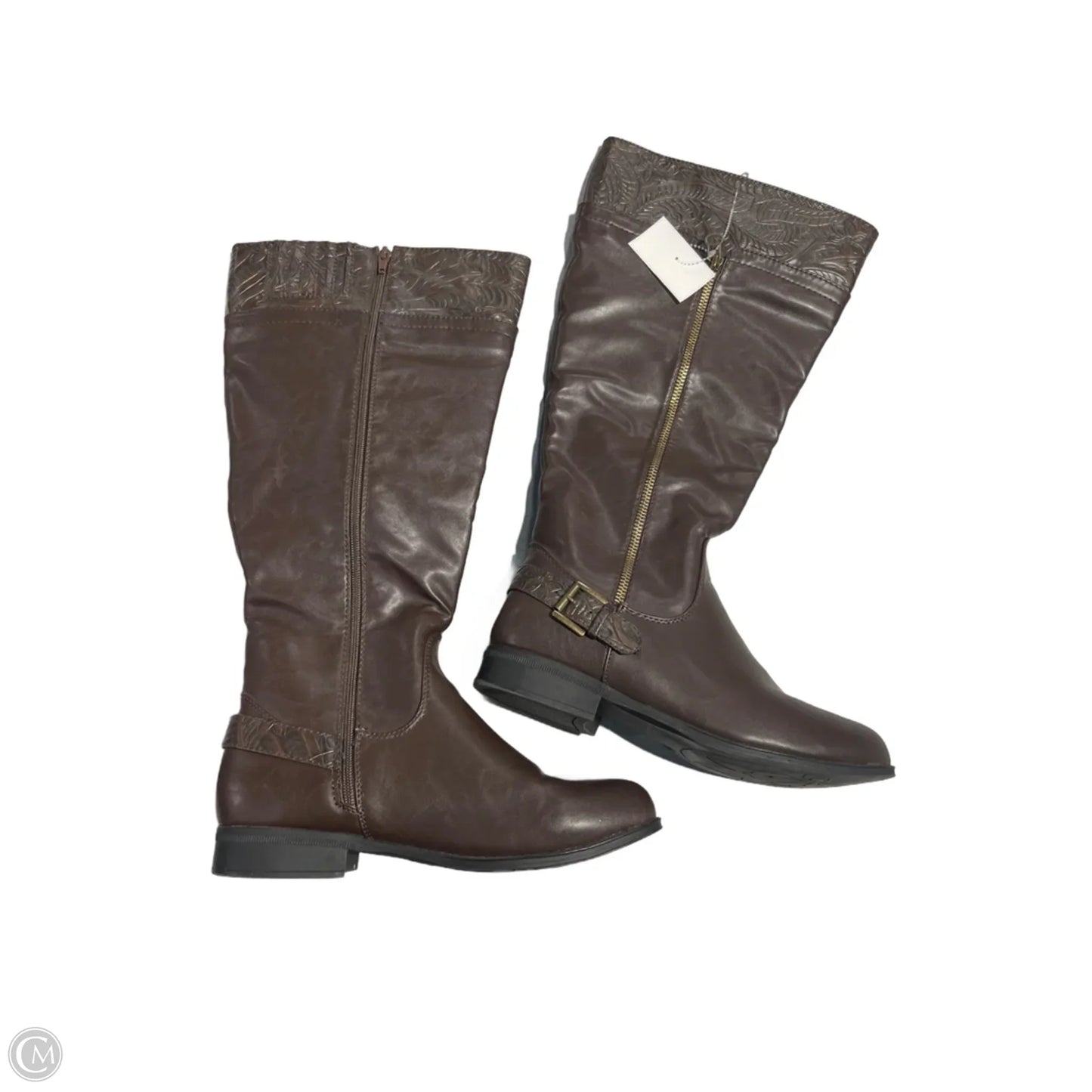 Boots Knee Flats By Cmf In Brown, Size: 9