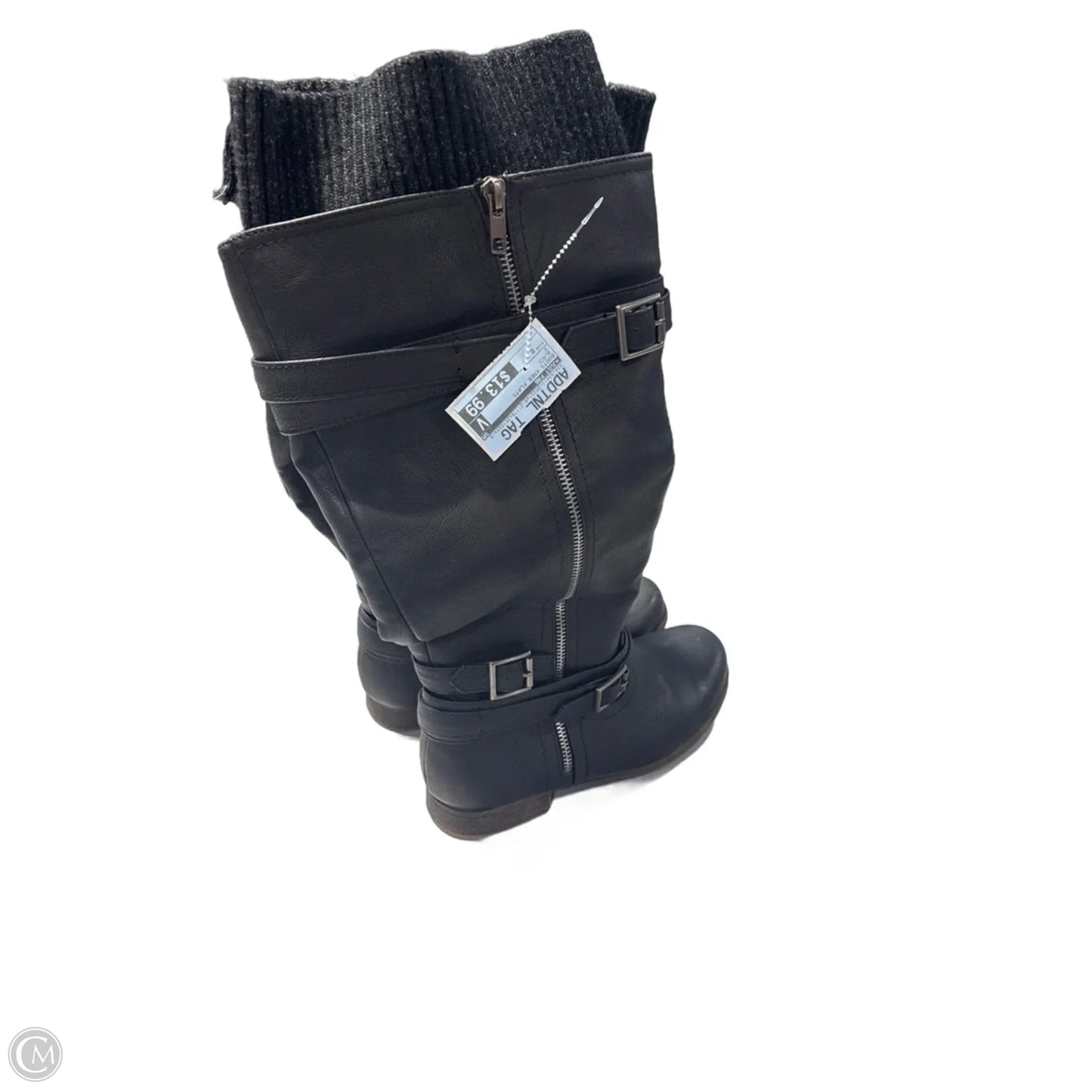 Boots Knee Flats By Just Fab In Black, Size: 9