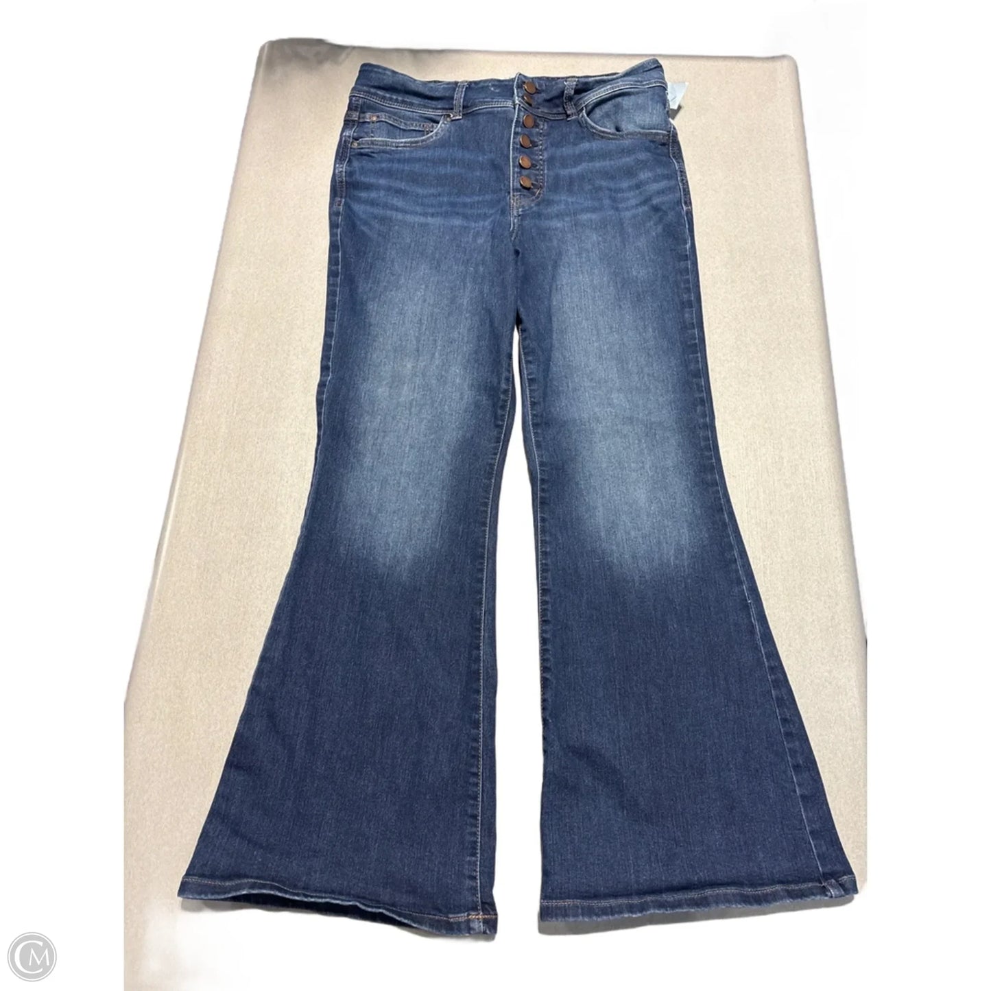 Jeans Flared By Maurices In Blue Denim, Size: 14