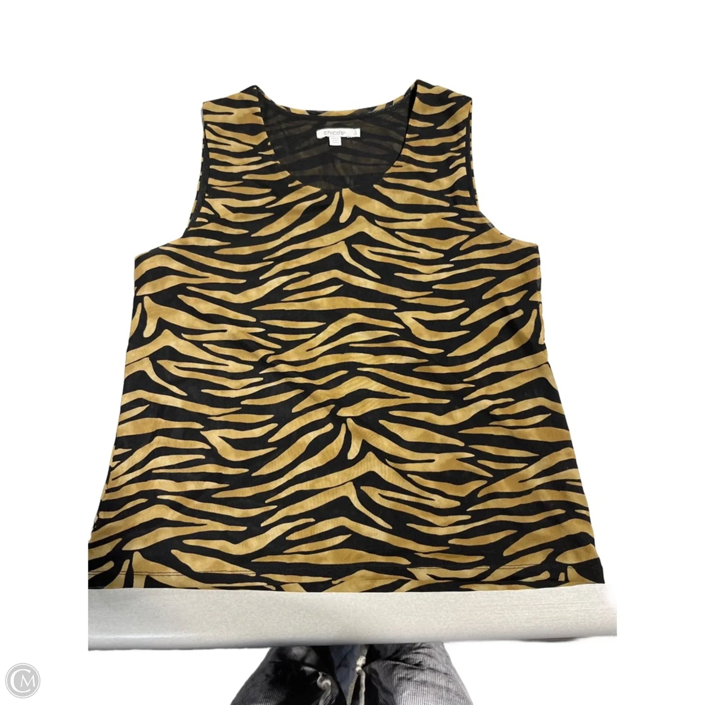 Top 2pc Long Sleeve By Chicos In Animal Print, Size: L