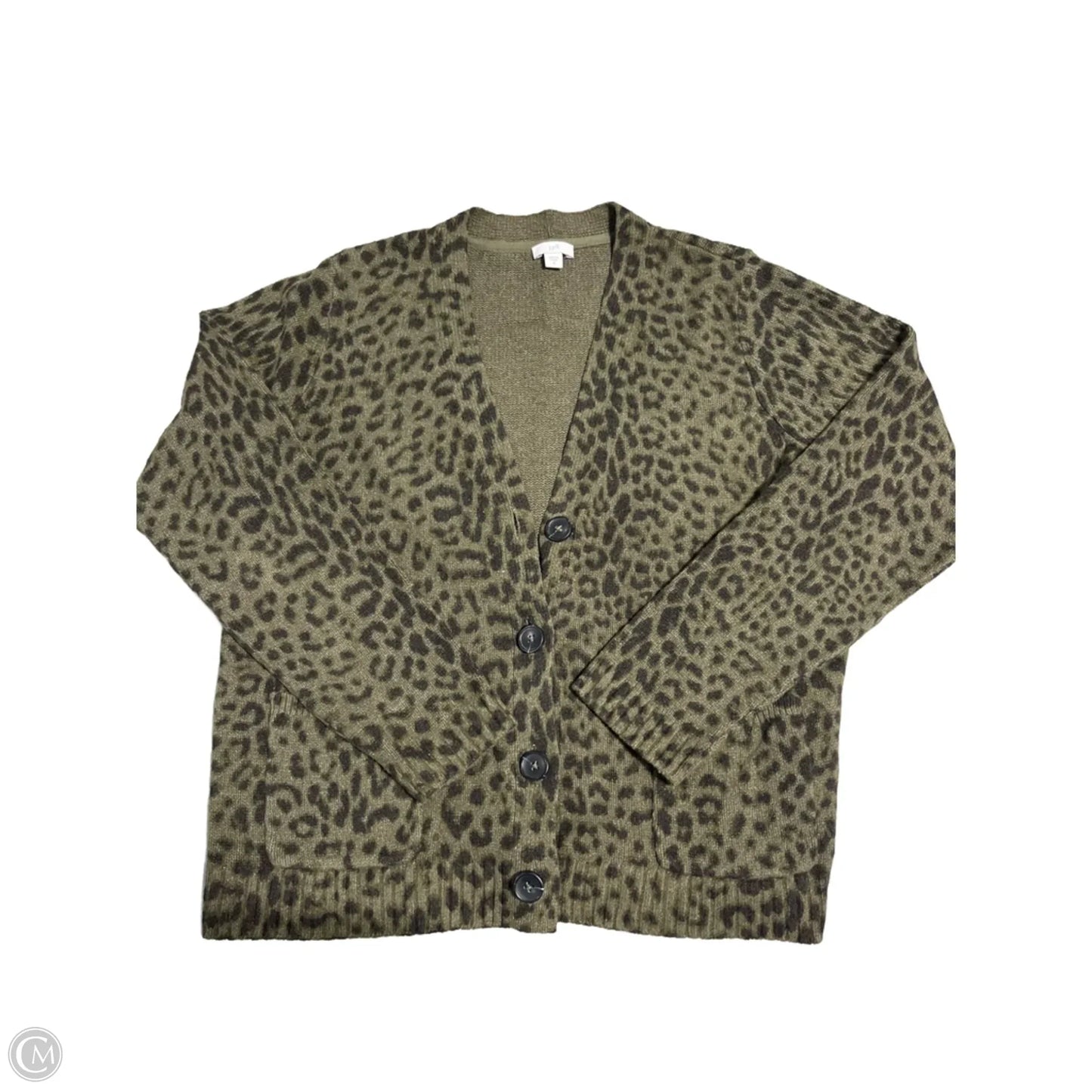 Sweater Cardigan By J. Jill In Animal Print, Size: M