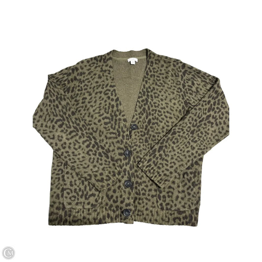 Sweater Cardigan By J. Jill In Animal Print, Size: M