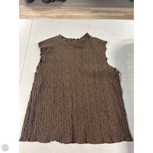 Top Sleeveless By Cme In Brown, Size: L