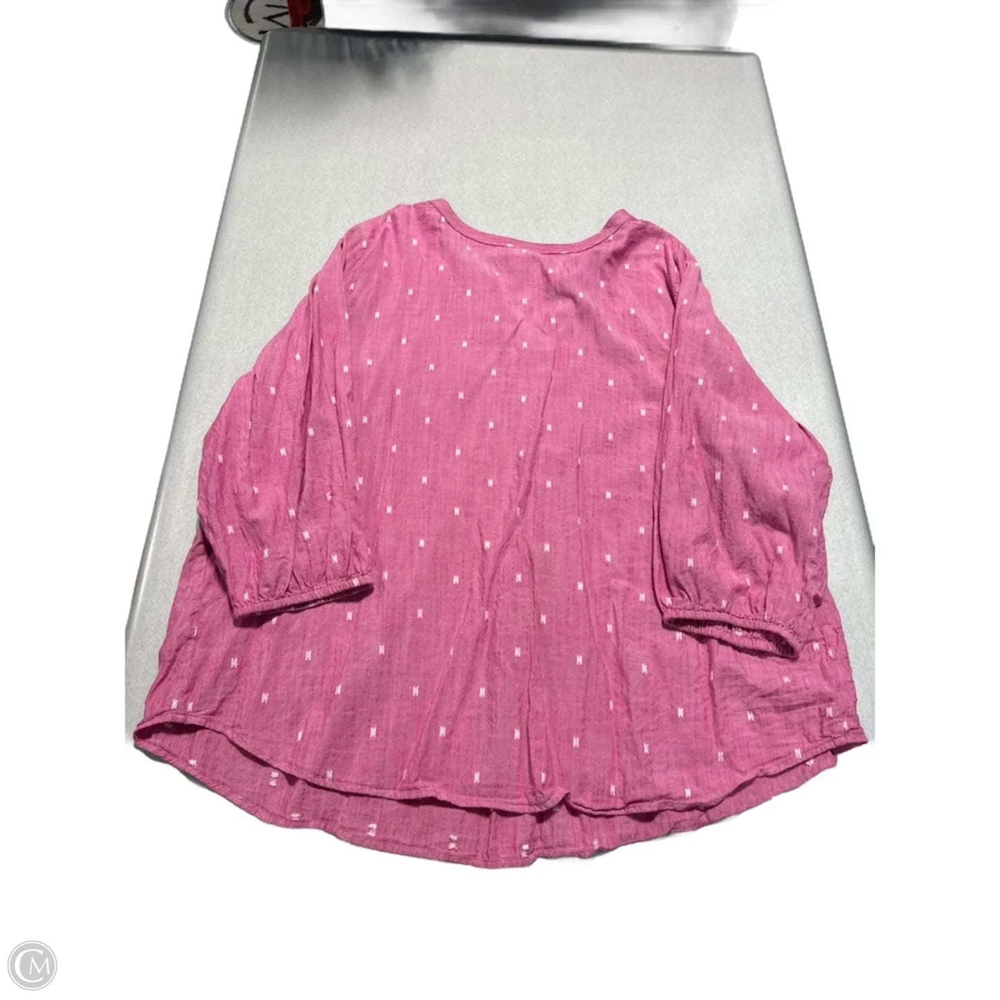 Top 3/4 Sleeve By St Johns Bay In Pink, Size: 1x