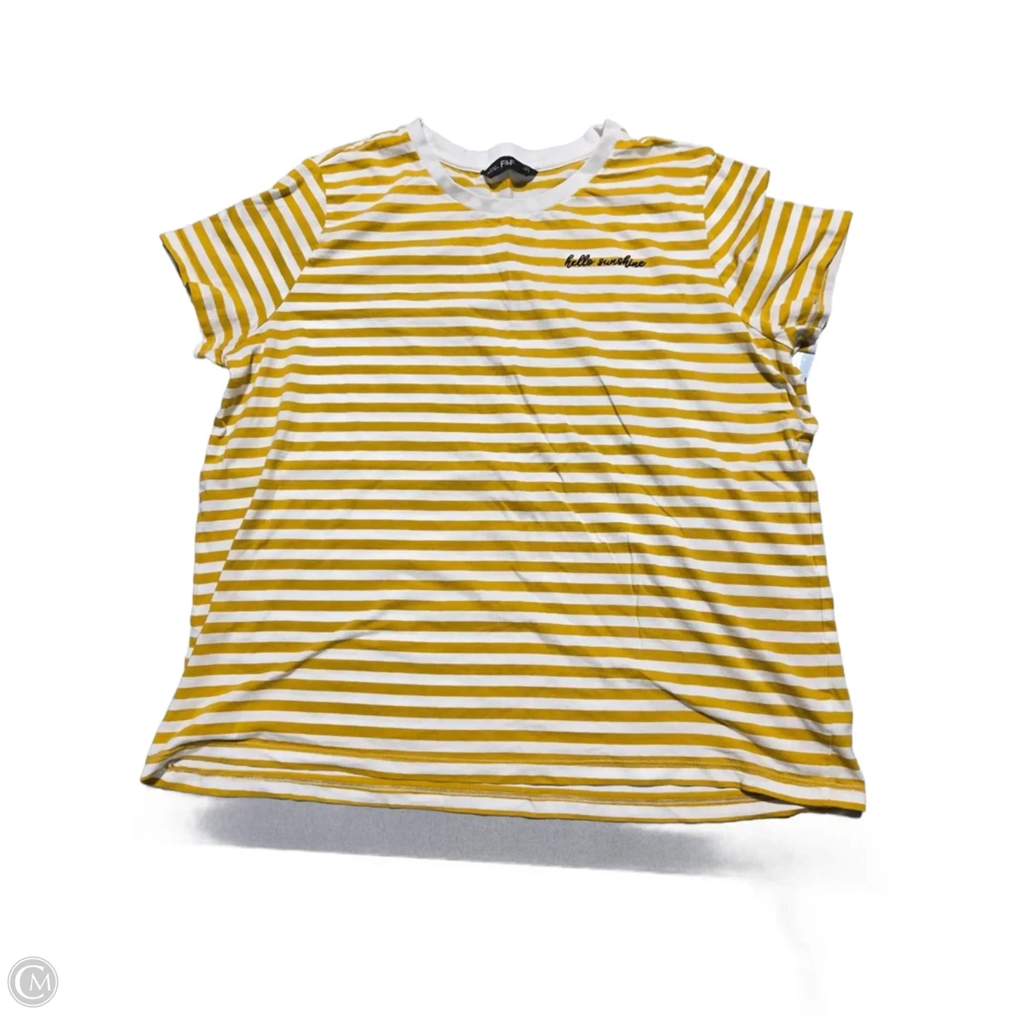 Top Short Sleeve Basic By F&f In Striped Pattern, Size: Xl