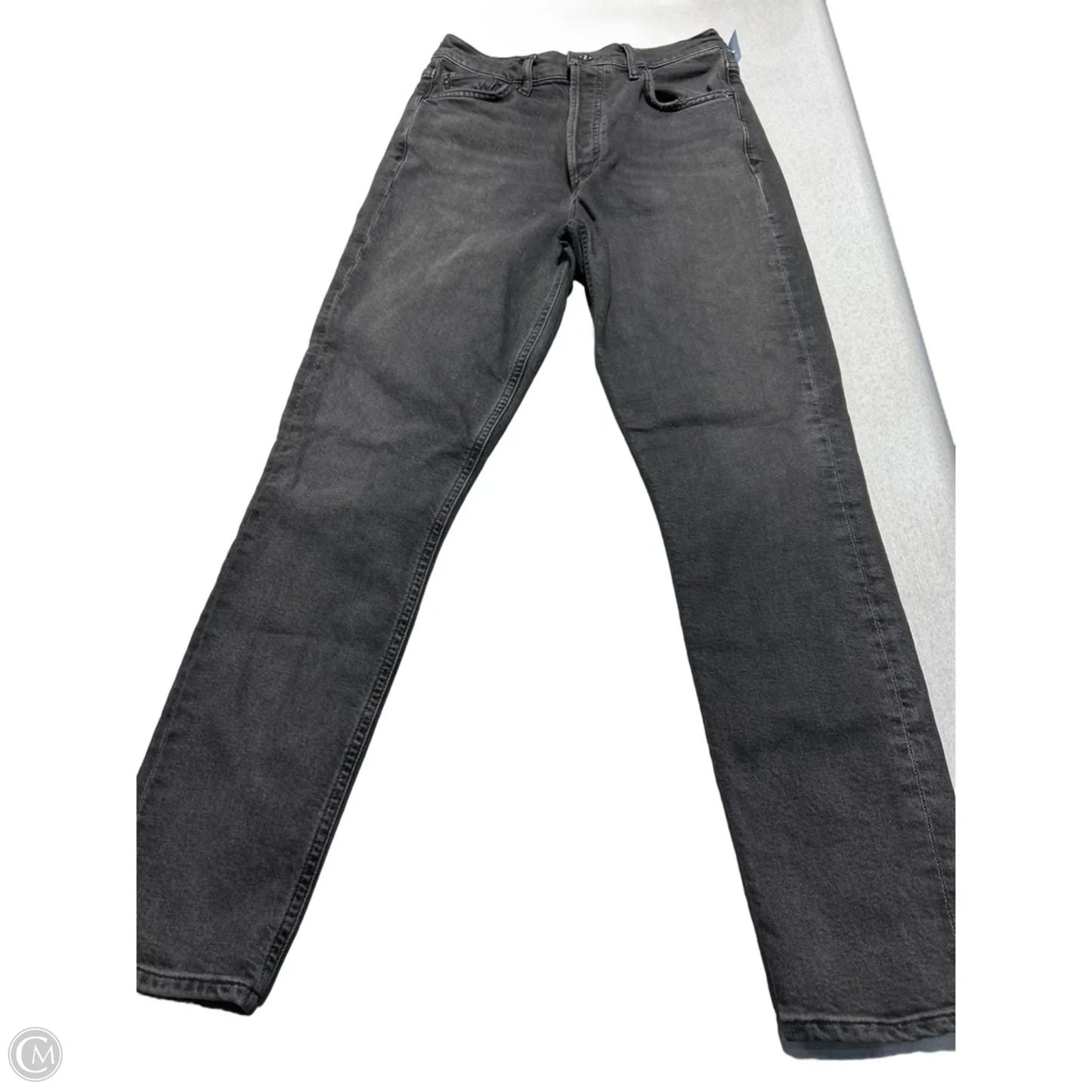 Jeans Skinny By Agolde In Black Denim, Size: 0
