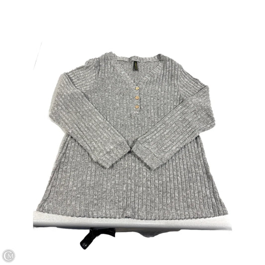 Top Long Sleeve By Cmf In Grey, Size: L
