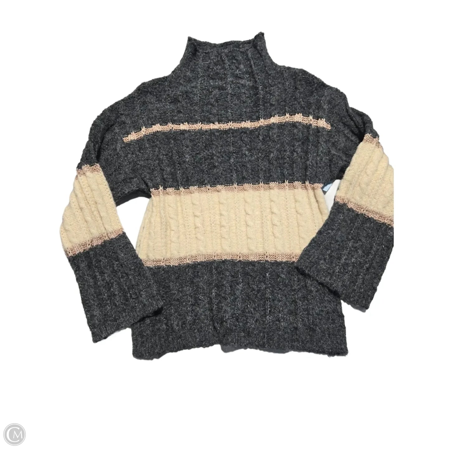 Sweater By Pink Lily In Grey & White, Size: M