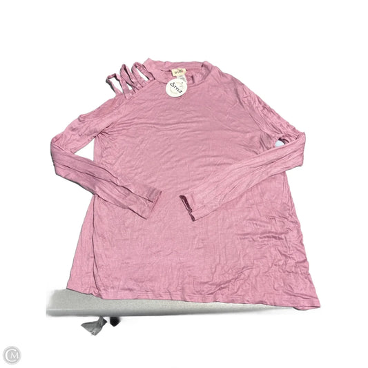 Top Long Sleeve By Bibi In Pink, Size: Xl