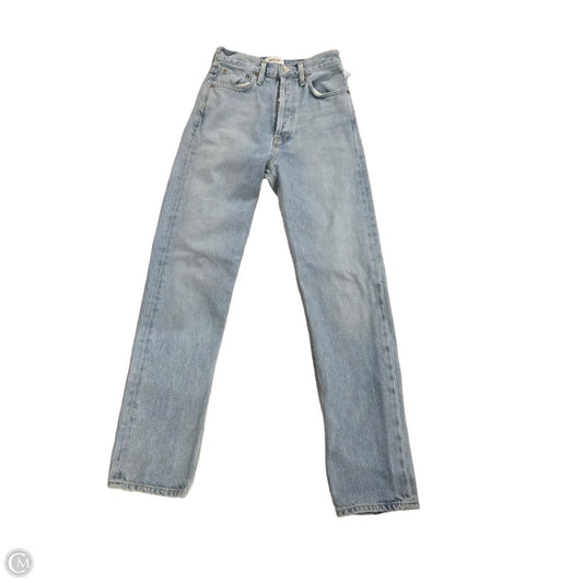 Jeans Straight By Agolde In Blue Denim, Size: 0