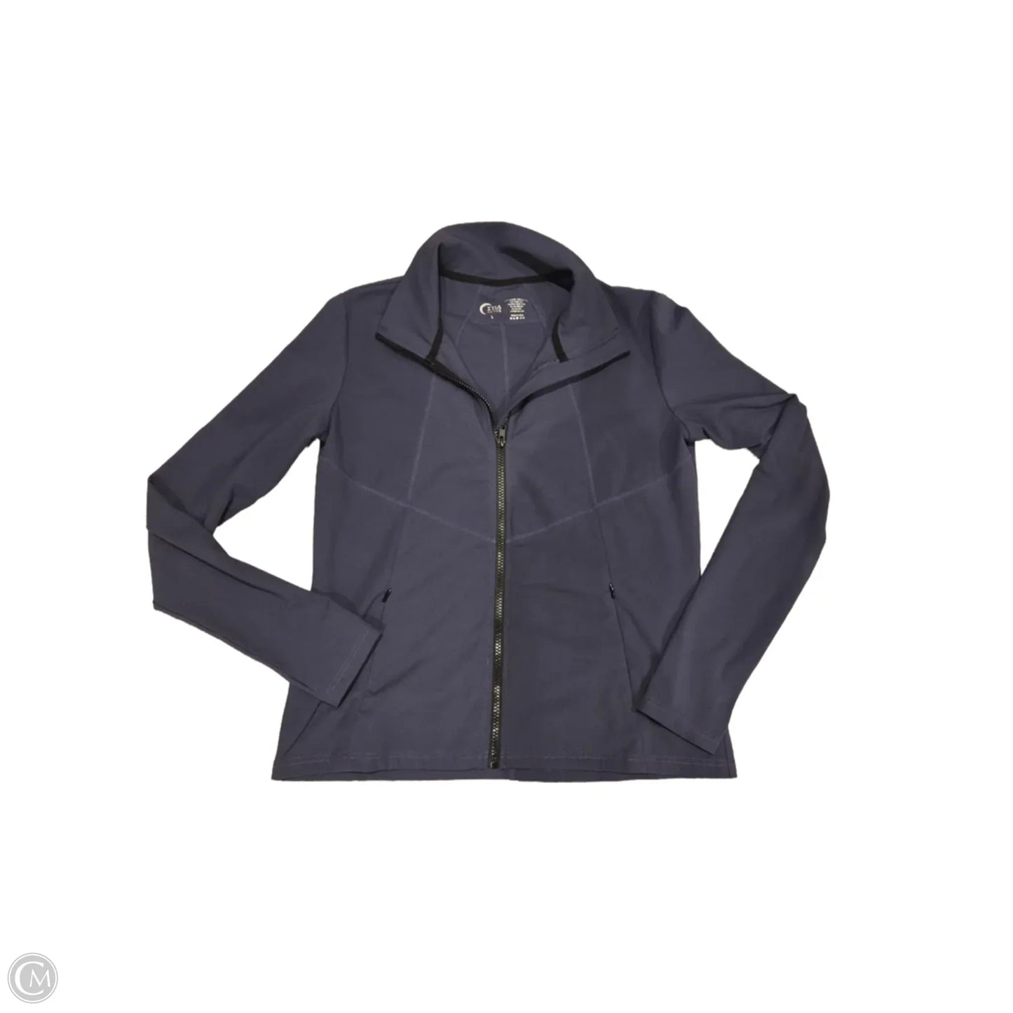 Athletic Top Long Sleeve Collar By Zyia In Grey, Size: L