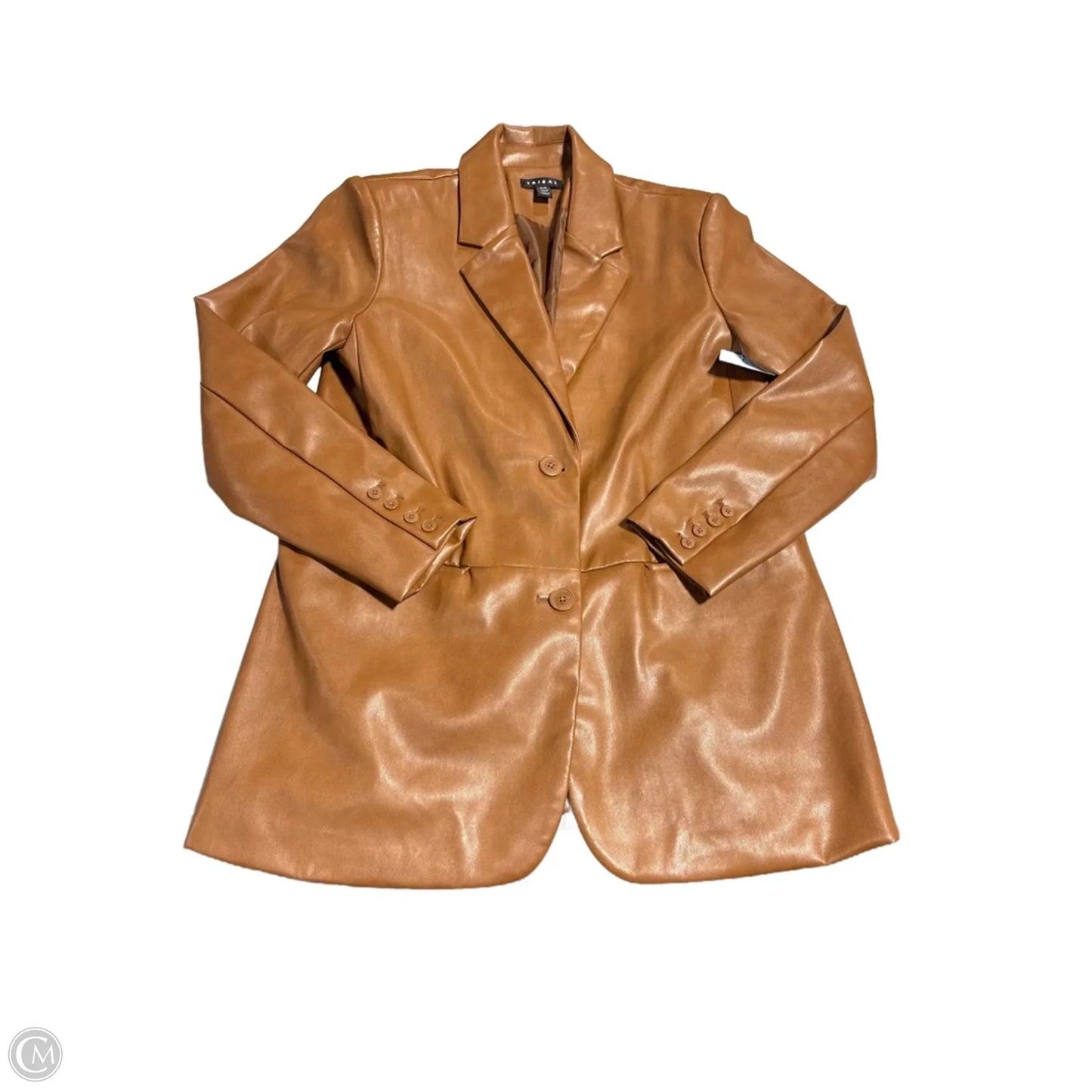 Jacket Leather By Tribal In Brown, Size: M