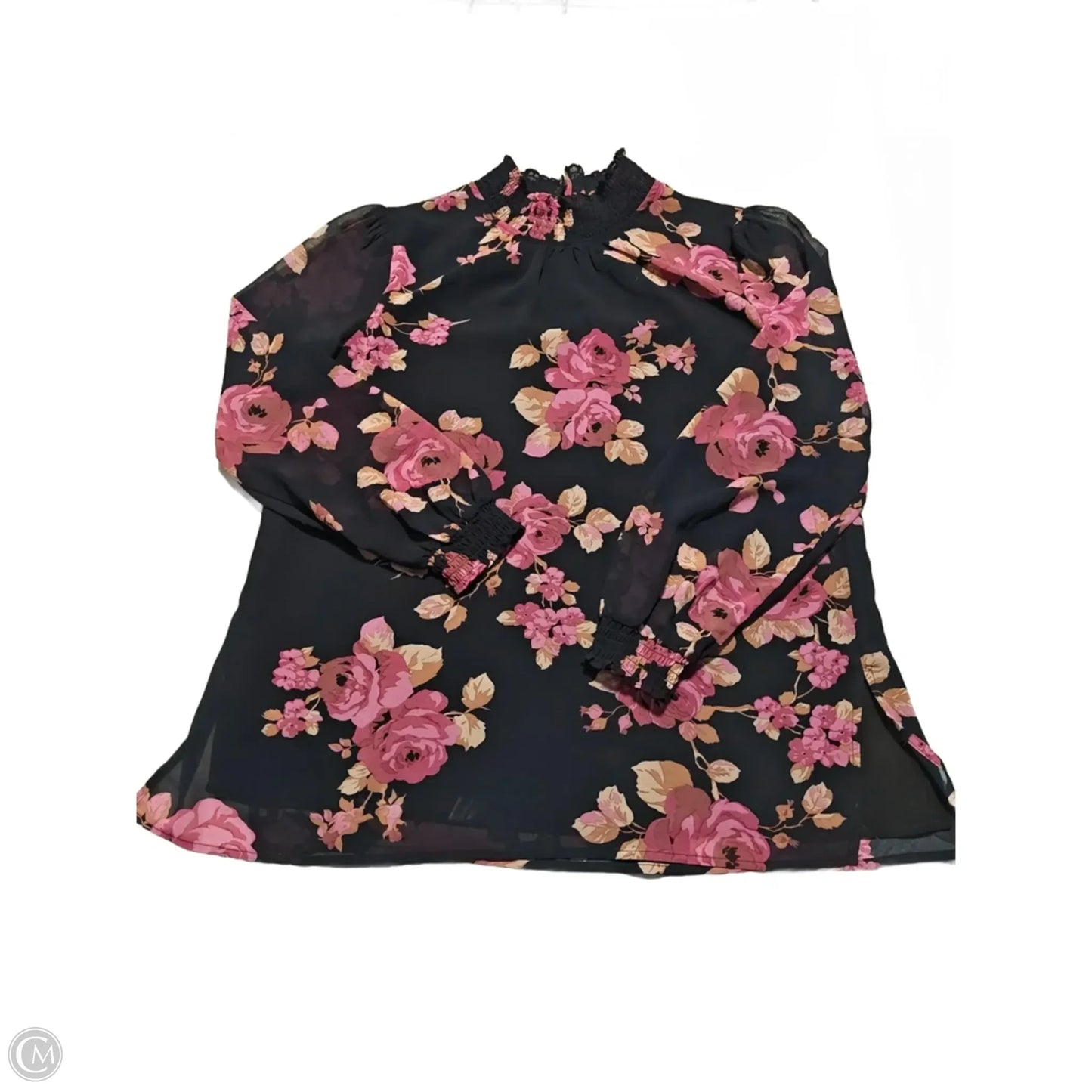 Top Long Sleeve By Tribal In Floral Print, Size: M