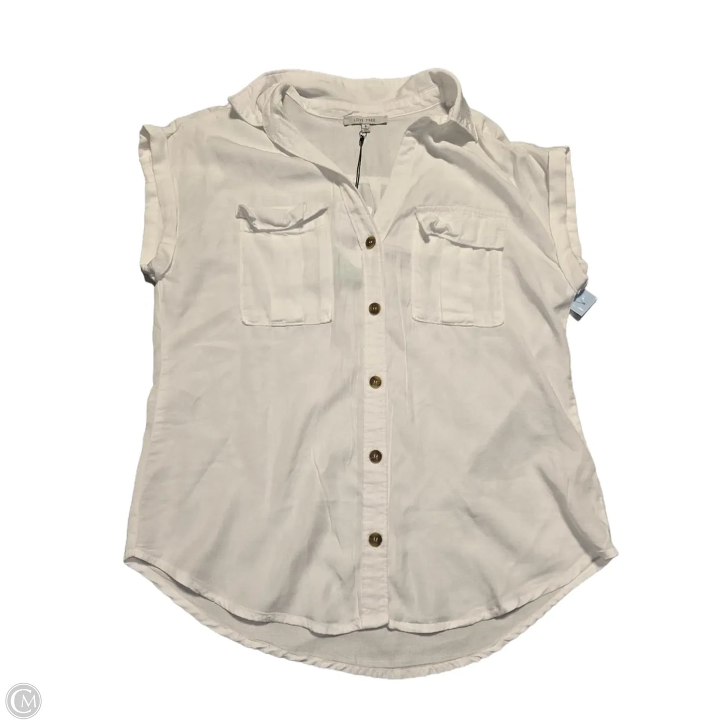 Top Short Sleeve By Love Tree In White, Size: S
