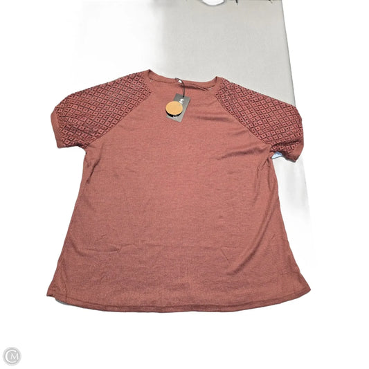 Top Short Sleeve By Cmf In Pink, Size: L